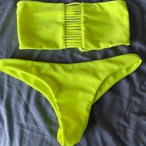 Mikoh Neon Green Bikini Set